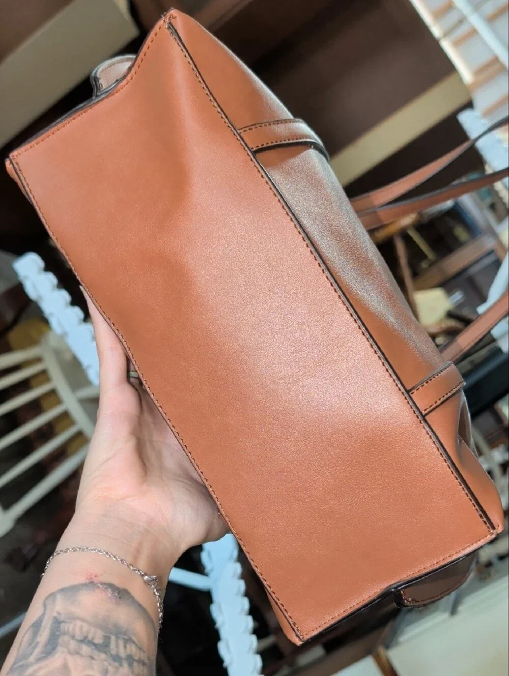 Nine West Cognac Brown Tote Shoulder Bag